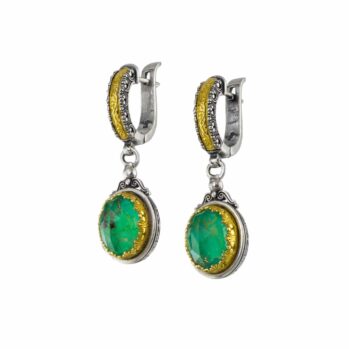 Iris earrings in Sterling Silver with Gold Plated Parts