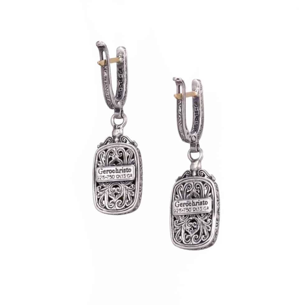 Mediterranean earrings in Sterling Silver and 18K Gold details