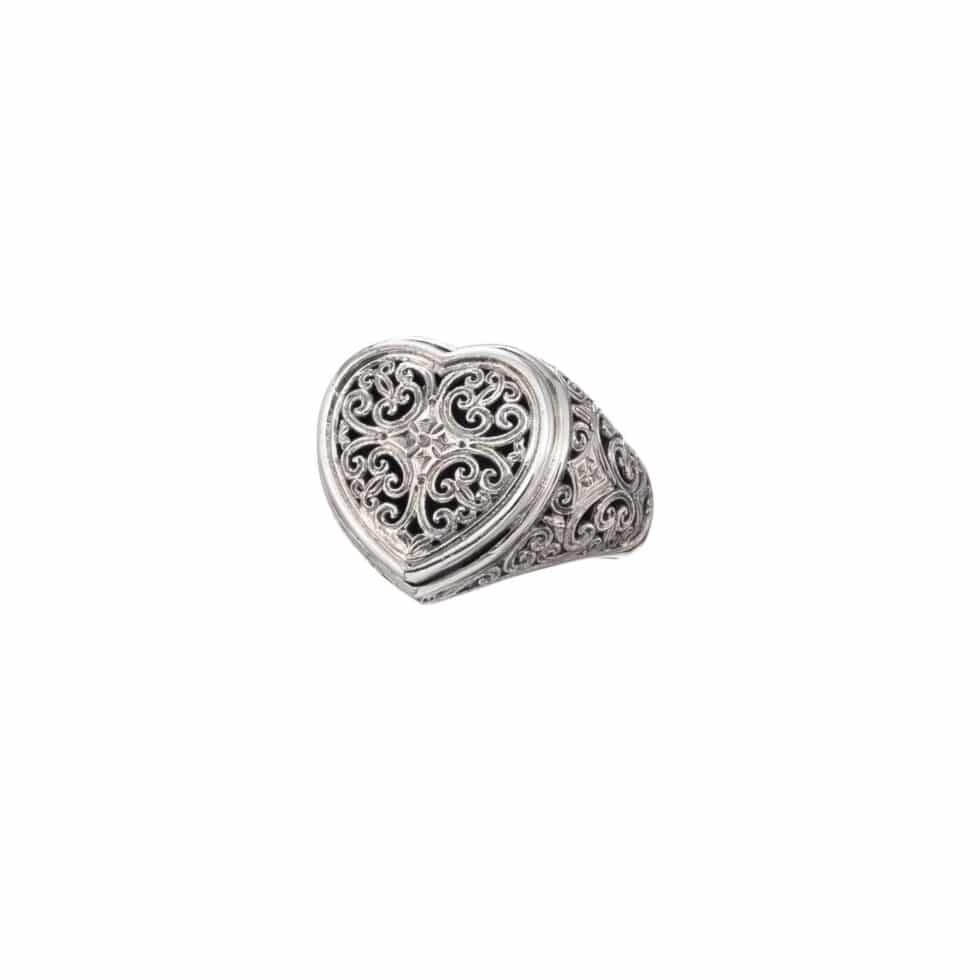 Mediterranean Heart Ring in Sterling Silver