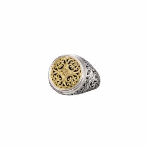 Mediterranean round Ring in 18K Gold and Sterling Silver - Image 3
