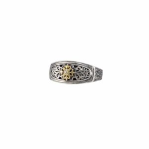 Mediterranean Ring in 18K Gold and Sterling Silver with Precious stone - Image 2