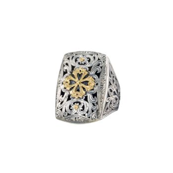 Garden shadows ring in 18K Gold and Sterling Silver