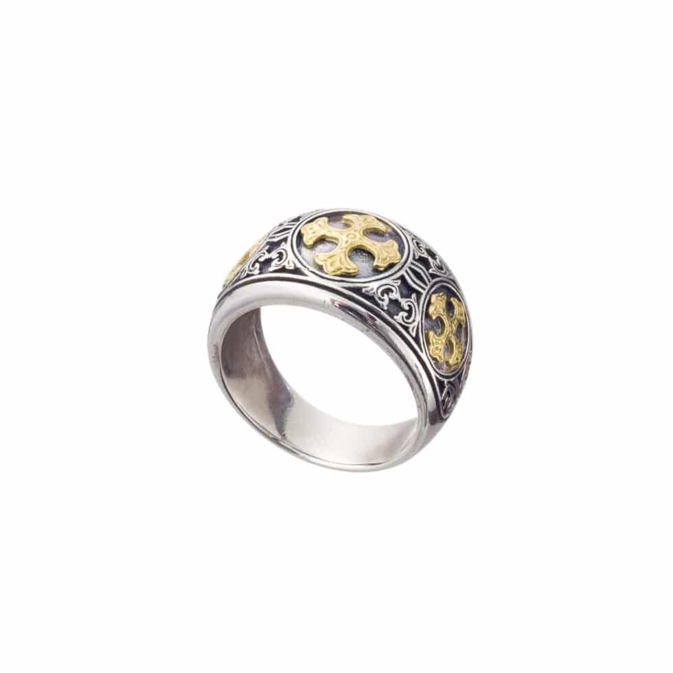 Symbol Ring in 18K Gold and Sterling Silver