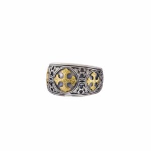 Symbol Ring in 18K Gold and Sterling Silver