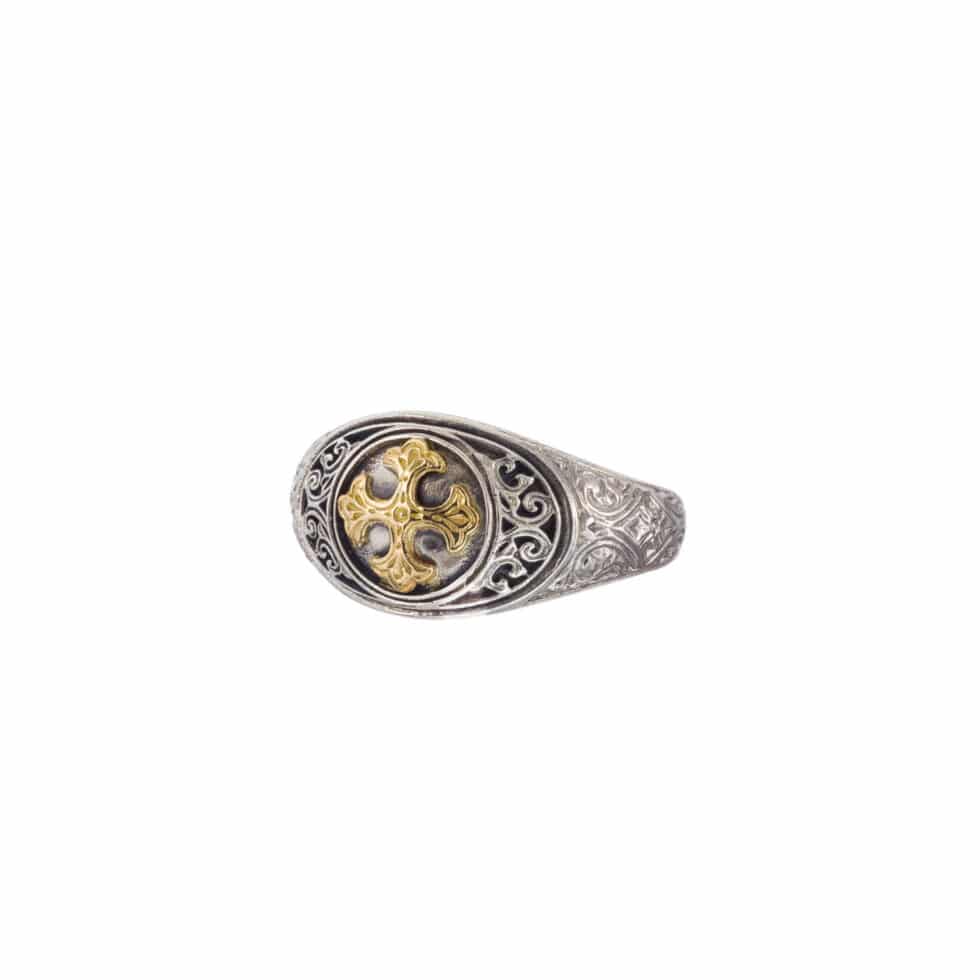 Symbol Ring in 18K Gold and Sterling Silver