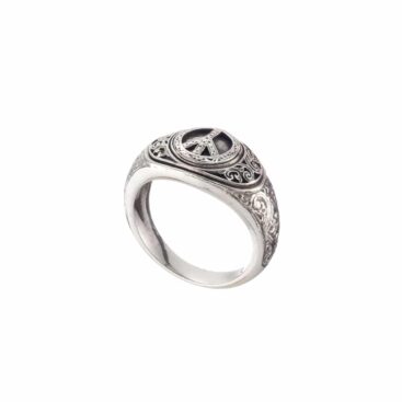 Peace Symbol Ring in Sterling Silver