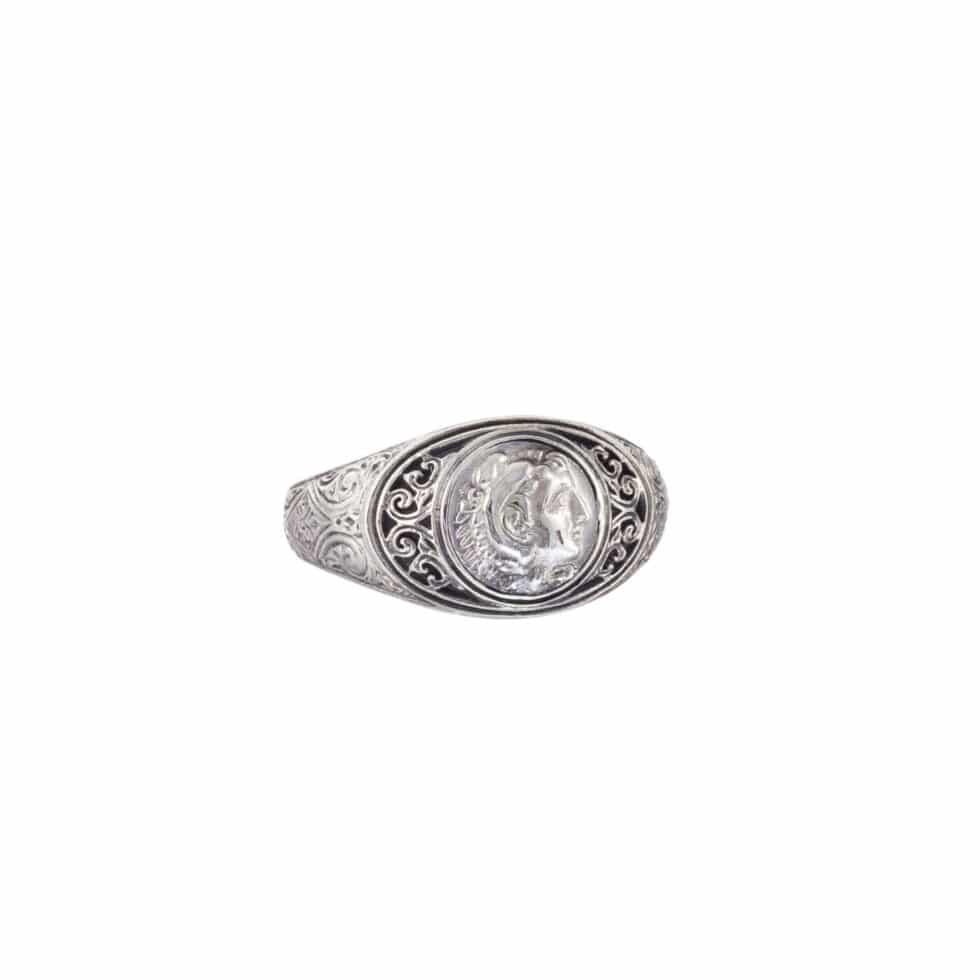 Symbol Ring in Sterling Silver with Alexander the Great
