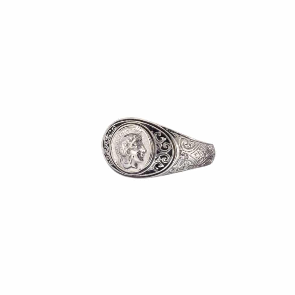 Symbol Ring in Sterling Silver with Athena the Goddess