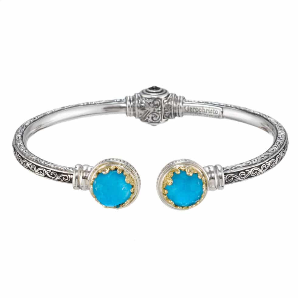 Aegean colors bracelet in 18K Gold and Sterling Silver