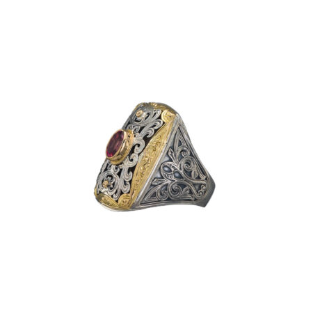 Garden shadows ring in 18K Gold and Sterling Silver with pink topaz - Image 3