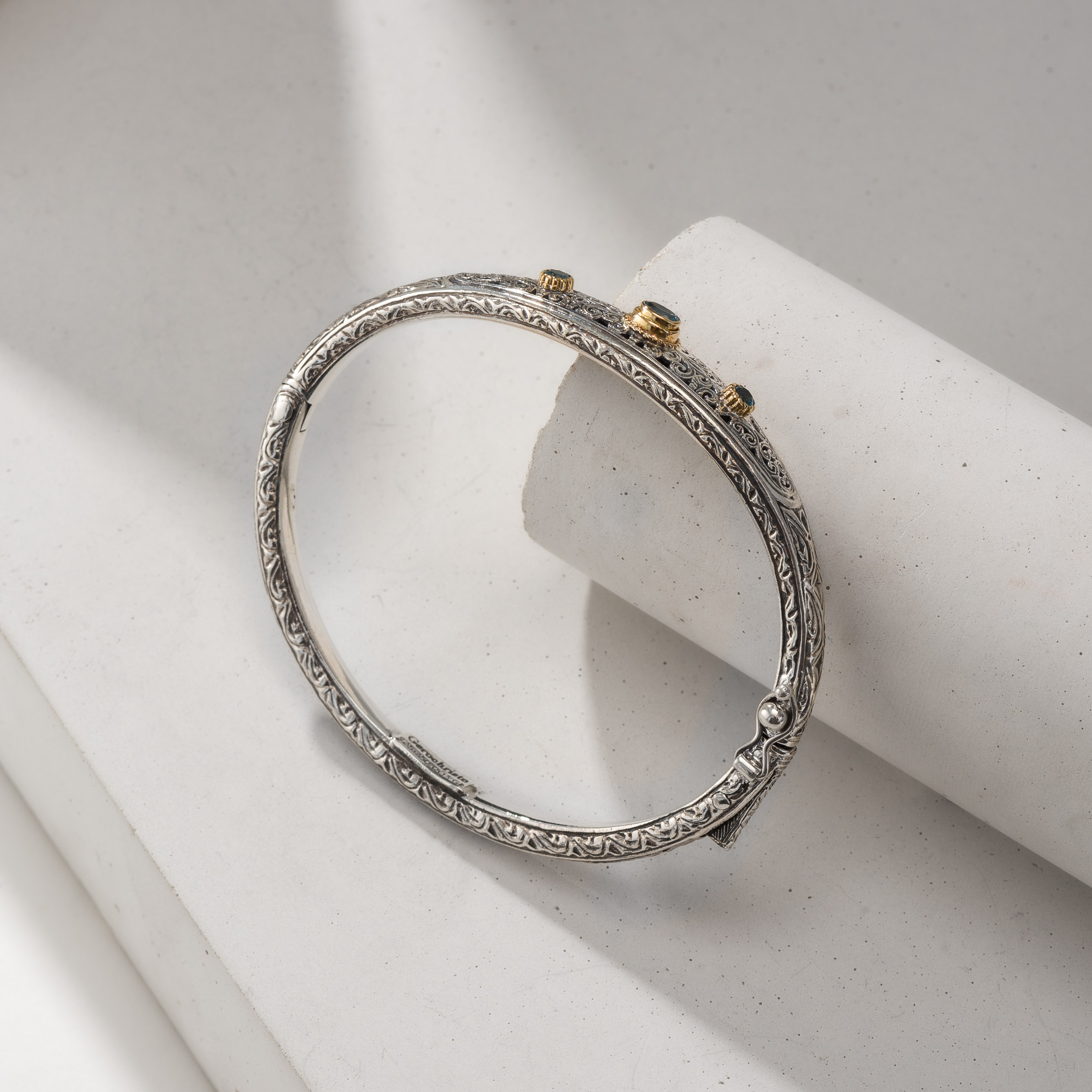 Mediterranean Bracelet in 18K Gold and Sterling Silver with Gemstones