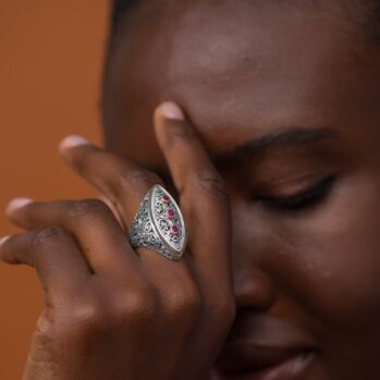 Mediterranean Ring in 18K Gold and Sterling Silver with Gemstones