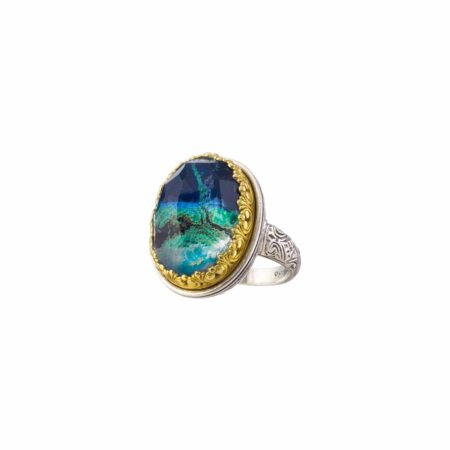 Iris ring in Sterling Silver with Gold Plated Parts