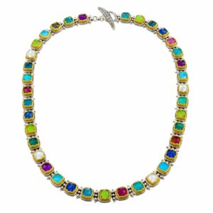 Iris necklace in Sterling silver with Gold plated parts