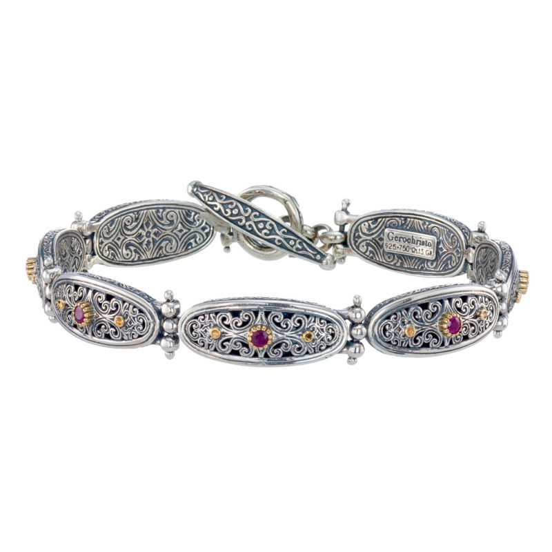 Mediterranean oval links bracelet in 18K Gold & Sterling Silver