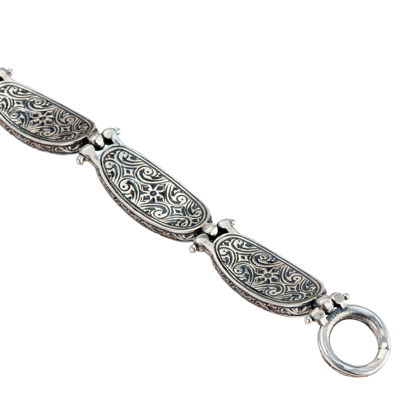 Mediterranean oval links bracelet in 18K Gold & Sterling Silver