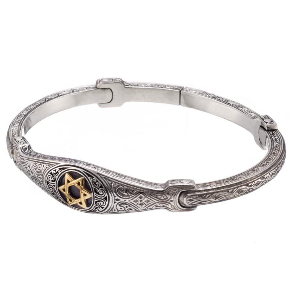 Star of David bracelet in 18K Gold and Sterling Silver