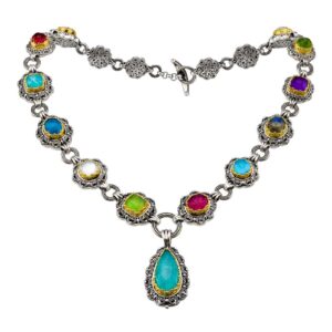 Penelope necklace in sterling silver with Gold Plated Parts