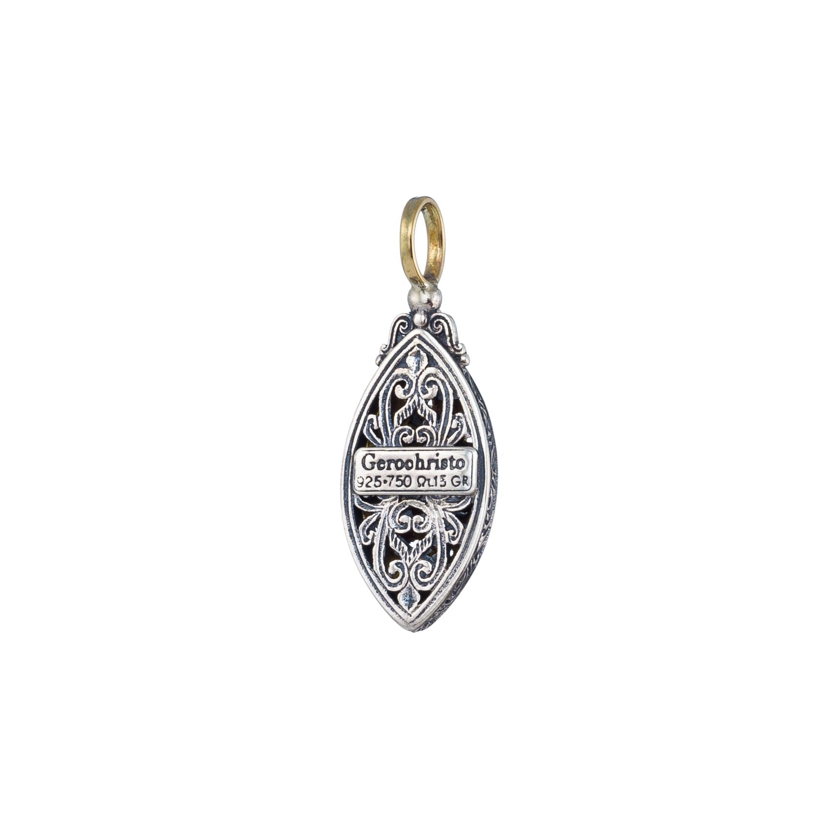 Mediterranean pendant in 18K Gold and Sterling silver