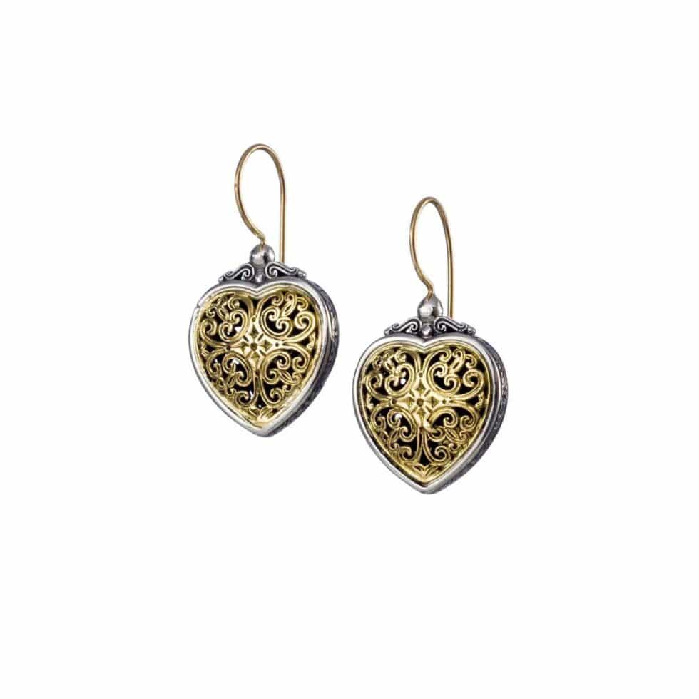 Mediterranean hearts earrings in 18K Gold and Sterling Silver