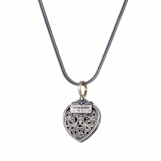 Mediterranean heart pendant in 18K Gold & Sterling silver - Gerochristo ...