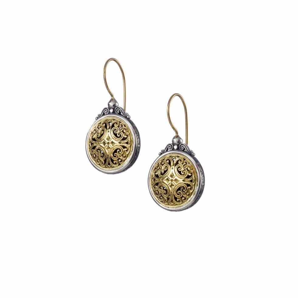 Mediterranean round earrings in 18K Gold and Sterling Silver
