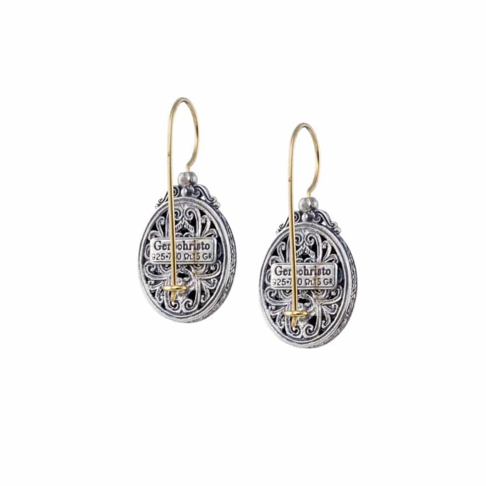 Mediterranean oval earrings in 18K Gold and Sterling Silver