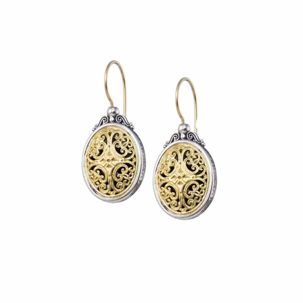 Mediterranean oval earrings in 18K Gold and Sterling Silver