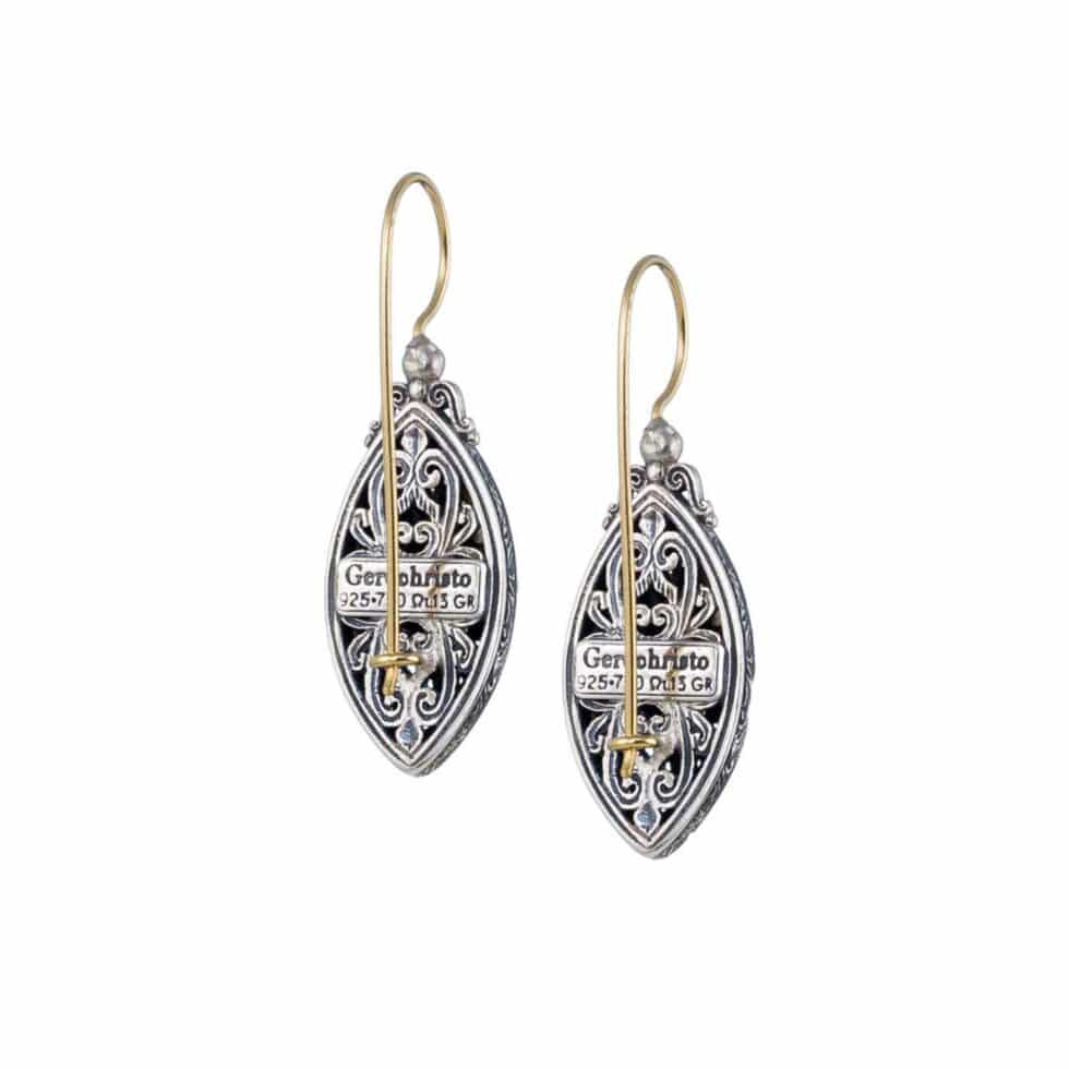 Mediterranean marquise earrings in 18K Gold and Sterling Silver