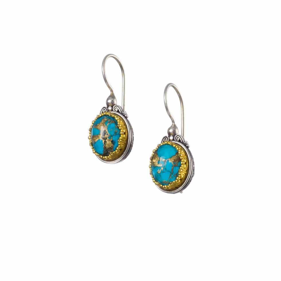 Iris Earrings in Sterling Silver with Gold Plated Parts