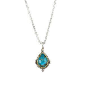 Semeli Drop Pendant in Sterling silver with Gold plated parts - Image 5