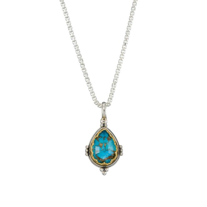 Semeli Drop Pendant in Sterling silver with Gold plated parts - Image 5