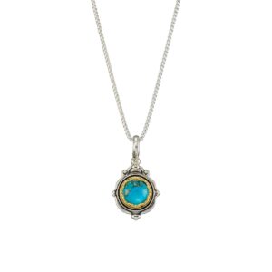 Semeli Round Pendant in Sterling silver with Gold plated parts - Image 3