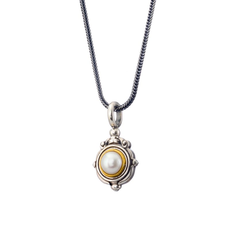 Semeli pendant in Sterling Silver with Gold Plated Parts