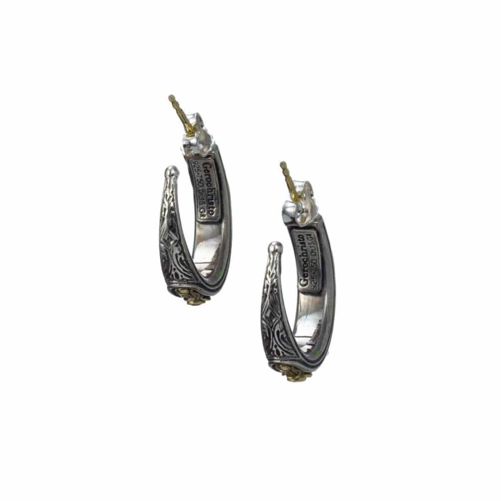 Nefeli hoops earrings in 18K Gold and sterling silver with rubies