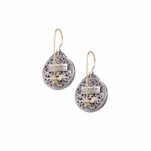 Mediterranean round earrings in 18K Gold and Sterling Silver with pearl - Image 3
