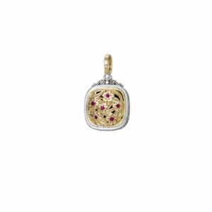 Harmony pendant in 18K Gold and Sterling silver with rubies