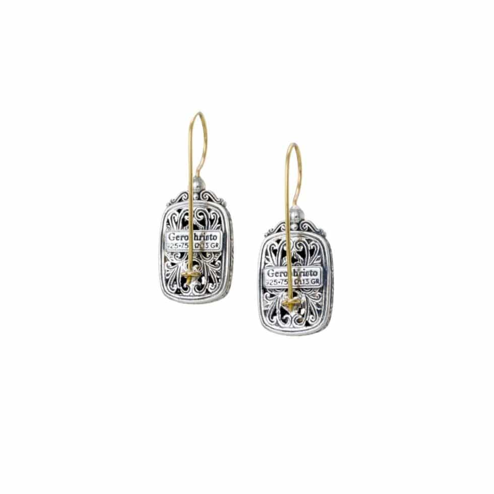 Harmony earrings in 18K Gold and Sterling silver with rubies