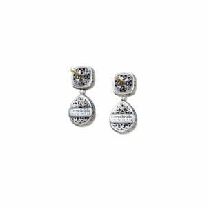 Eve earrings in 18K Gold and sterling silver with doublet stones - Image 3