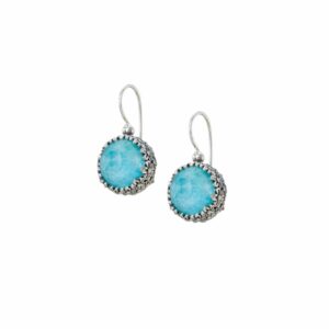 Anthemis Round Earrings in sterling silver with Doublet Stones - Image 2