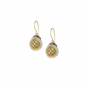 Mediterranean small Round Earrings in 18K Gold and Sterling Silver