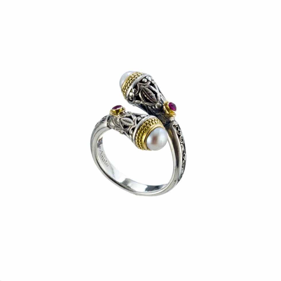 Santorini ring in 18K Gold and Sterling Silver