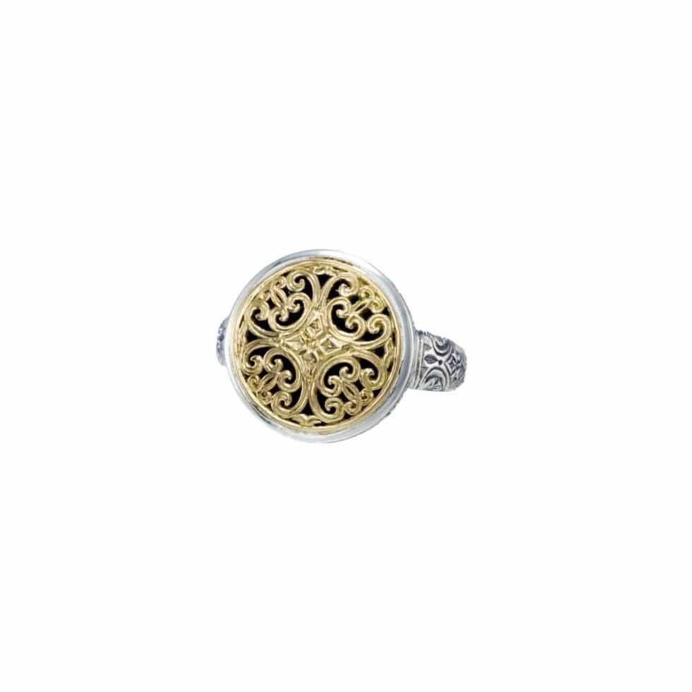 Mediterranean Round Ring in 18K Gold and Sterling Silver