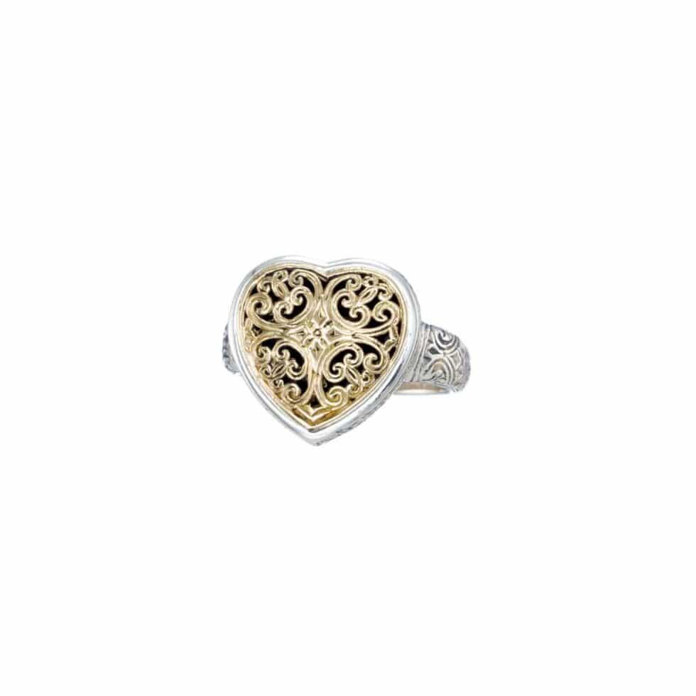 Mediterranean Heart Ring in 18K Gold and Sterling Silver Code 20243