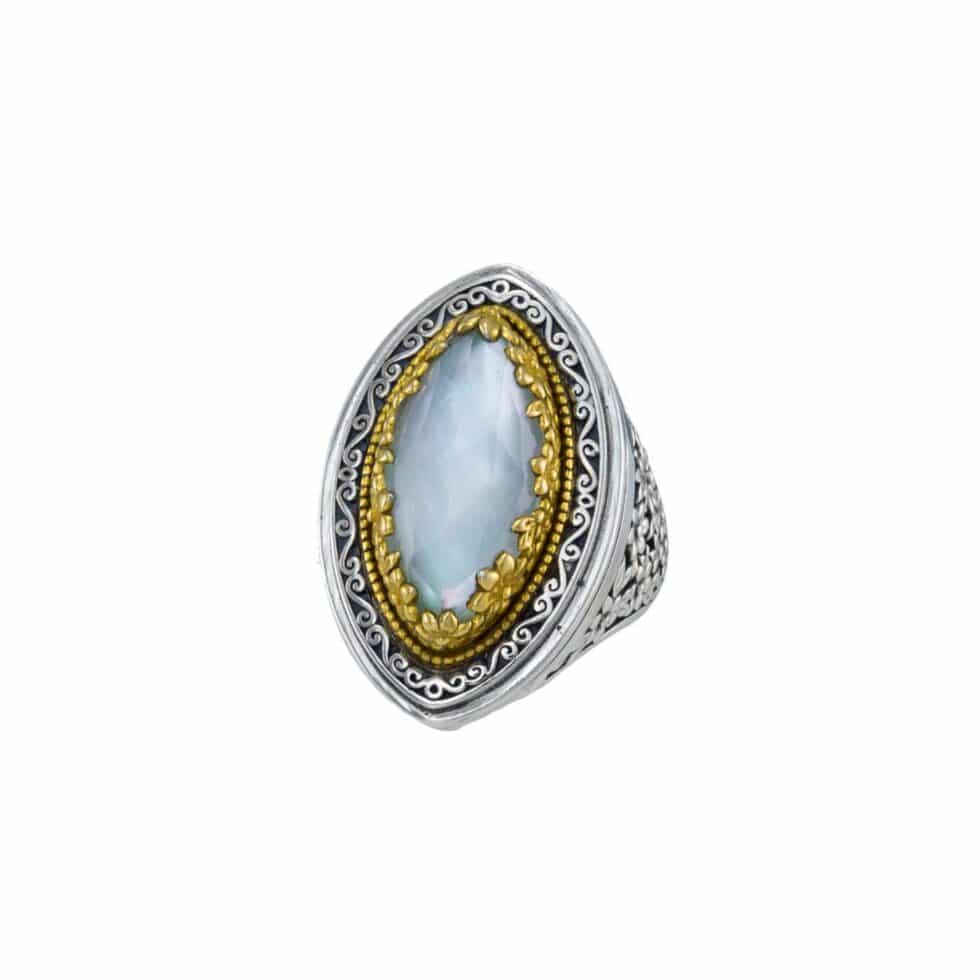 Dione Ring in Sterling Silver with Gold plated parts