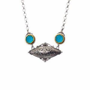 Iris Necklace in Sterling Silver with Gold Plated Parts