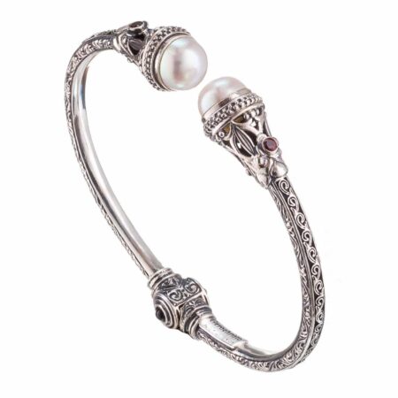 Santorini Bracelet in Sterling Silver with Freshwater pearls - Image 2