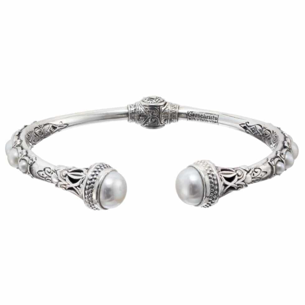 Santorini Bracelet in Sterling Silver with Freshwater pearls