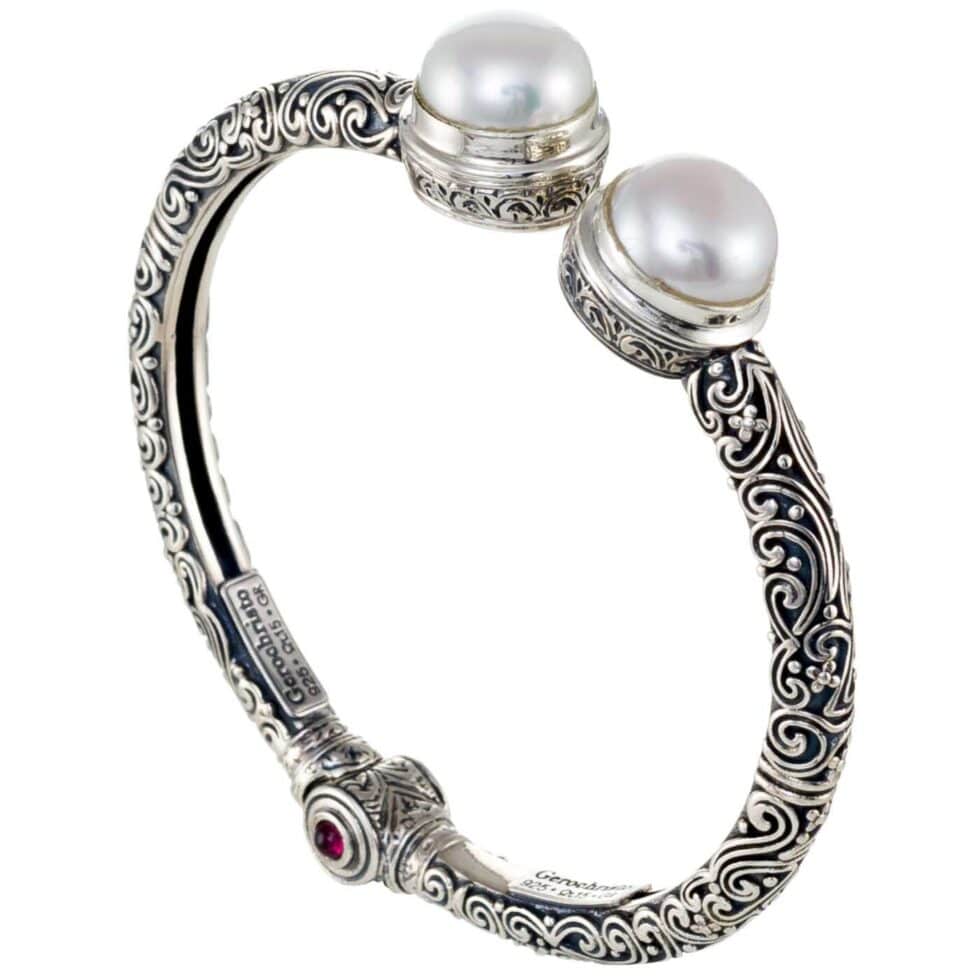 Eva Bracelet in Sterling Silver with Freshwater pearls