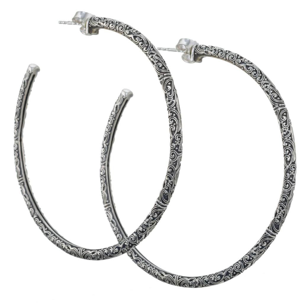 Big hoop earrings in sterling silver
